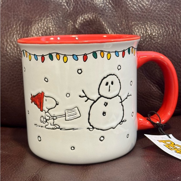 Peanuts Snoopy with Snowman 21oz Ceramic Christmas Mug - Picture 3 of 8
